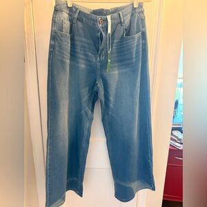 Halara Flex™ Low Rise Zipper Pockets Washed Baggy Wide Leg